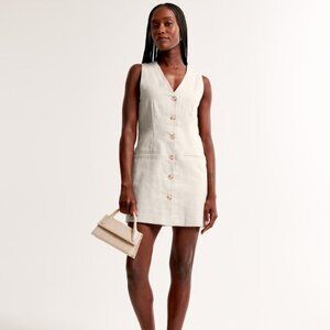 NWT Abercrombie Mara Linen-Blend Vest Mini Dress
